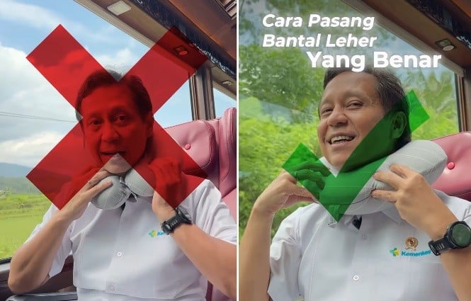 Banyak Salah Pakai, Menkes Budi Bagikan Tips Gunakan Bantal Leher yang Benar