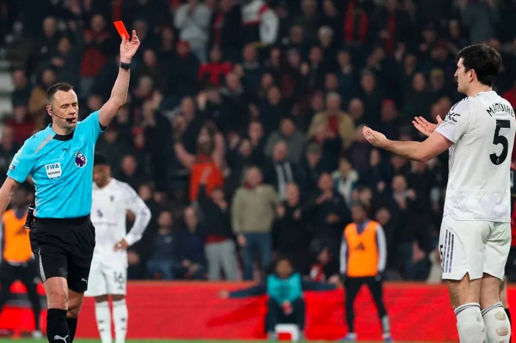 Hasil Liga Inggris: MU Gagal Menang Ditahan Bournemouth, Maguire Kartu Merah!