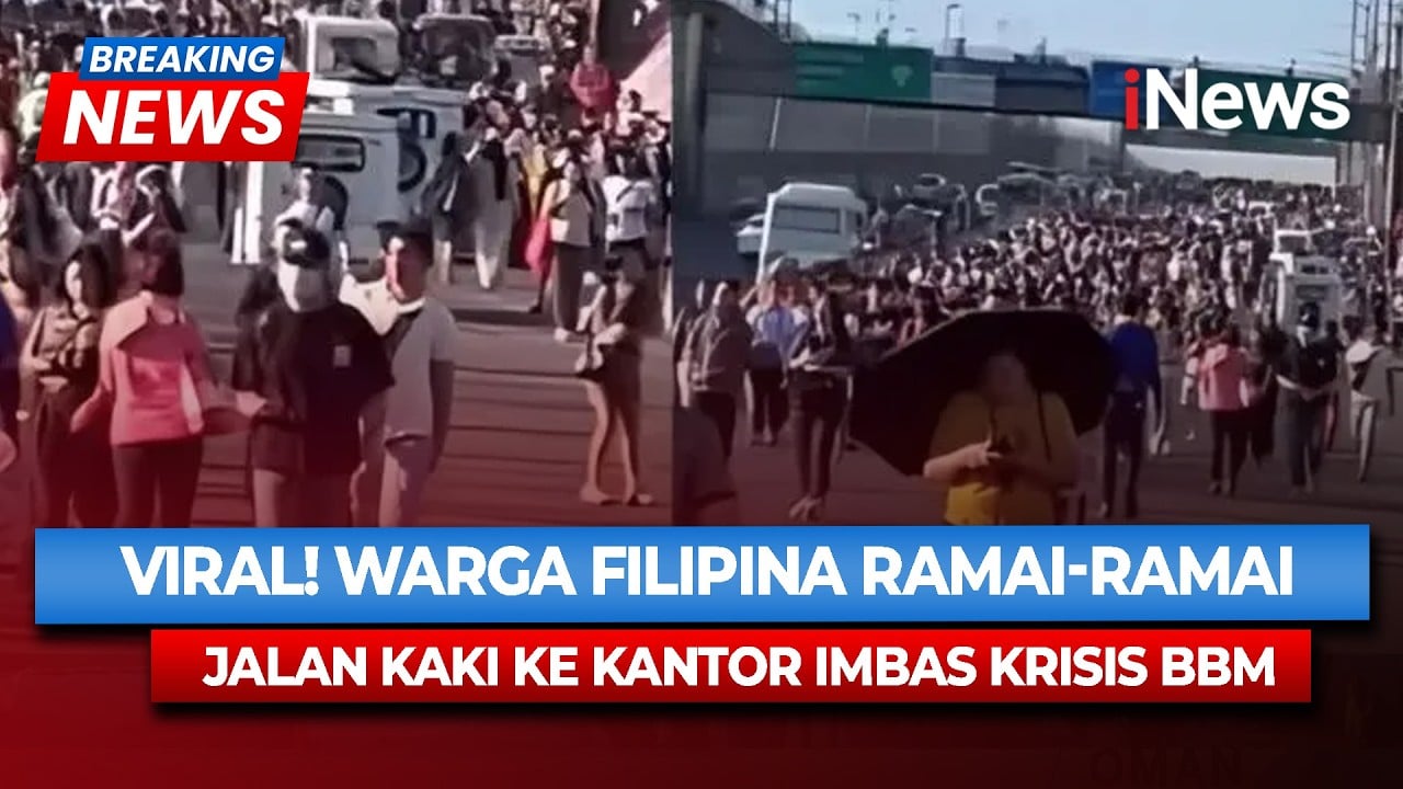 Penampakan Warga Filipina Jalan Kaki ke Tempat Kerja, Krisis BBM Imbas Perang Timur Tengah