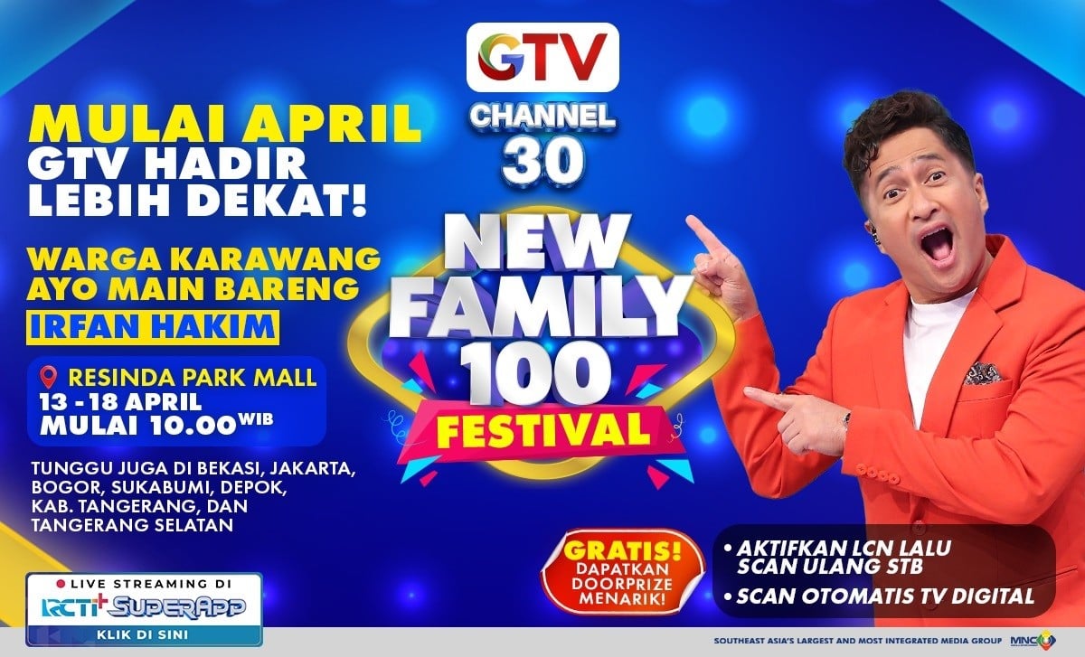 Sapa Pemirsa di Karawang, GTV Persembahkan New Family 100 Festival bareng Irfan Hakim!
