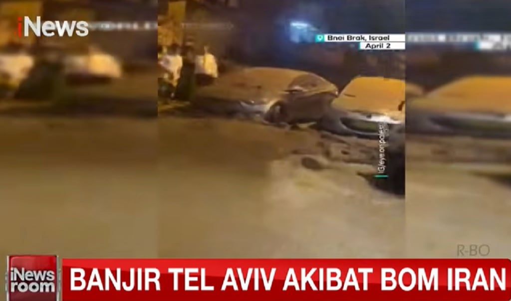 Ngeri! Serangan Bom Iran Hantam Jaringan Pipa Air di Israel, Tel Aviv Kebanjiran