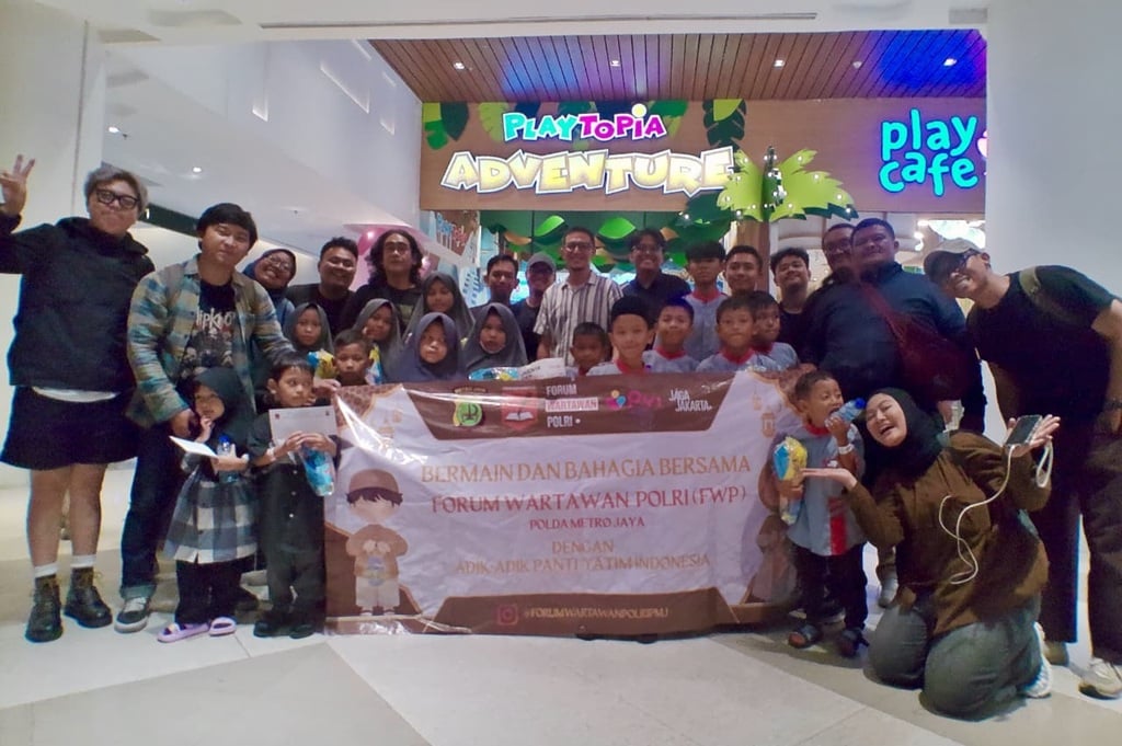 Forum Wartawan Polri Tebar Kebahagiaan, Ajak Anak-Anak Yatim ke Wahana Bermain