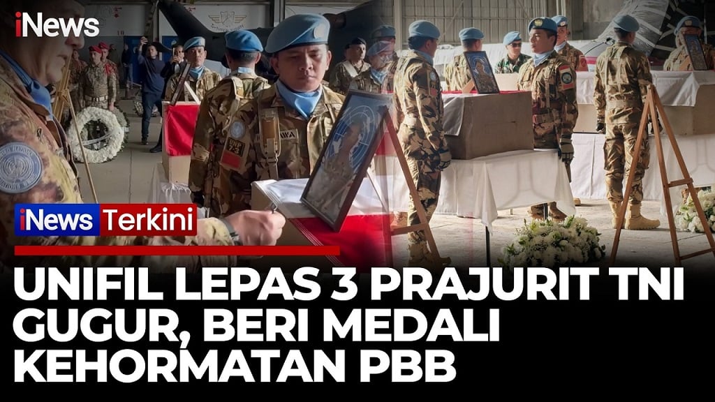 3 Prajurit TNI Gugur di Lebanon, UNIFIL Beri Penghormatan Terakhir