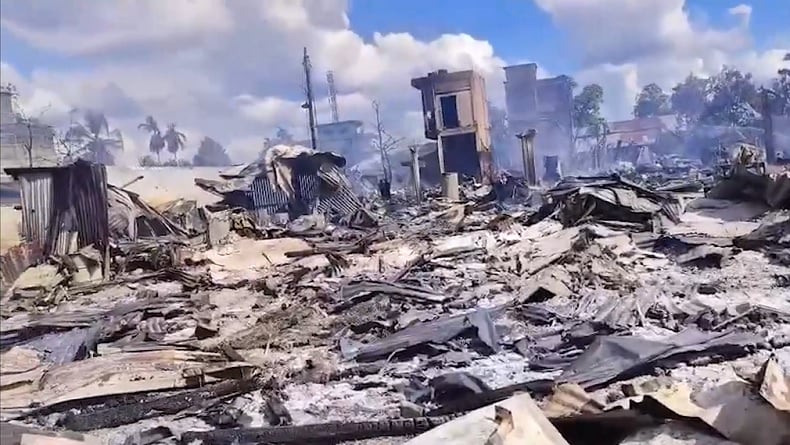 Kebakaran Hebat di Pasar Boom Inhil, 70 Kios dan Rumah Walet Hangus Dilalap Api