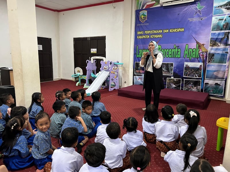 Dispersip Kotabaru Gelar Kegiatan Story Telling, Program Perdana Literasi Anak 2026