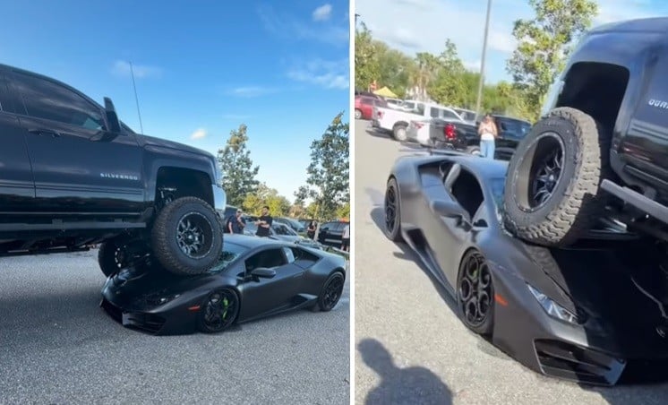 Miris Lamborghini Terlindas Truk Pikap, Pengemudi Tak Sadar Disangka Polisi Tidur