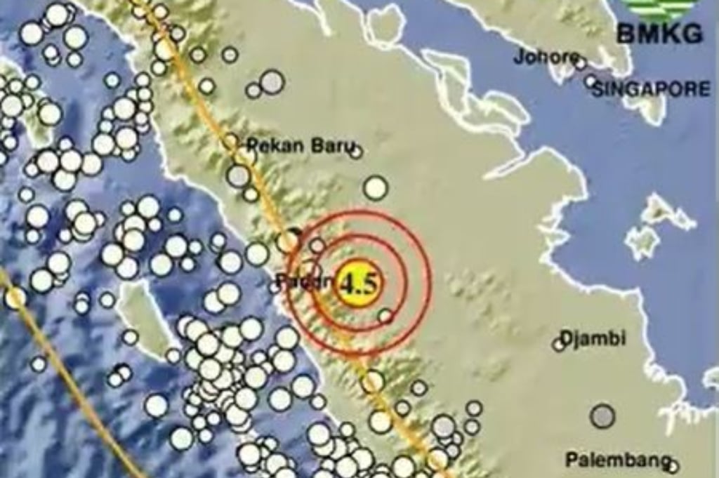 Gempa Hari Ini Magnitudo 4,5 Guncang Dharmasraya Sumbar