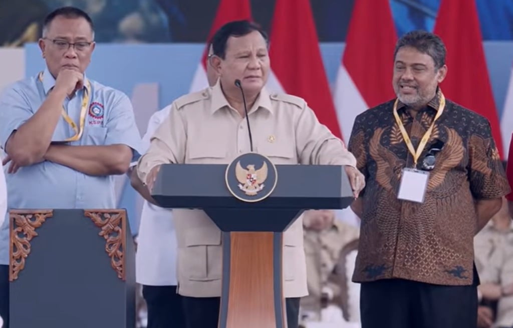 May Day di Monas, Prabowo Umumkan Sudah Teken Keppres Satgas PHK dan Kesejahteraan Buruh