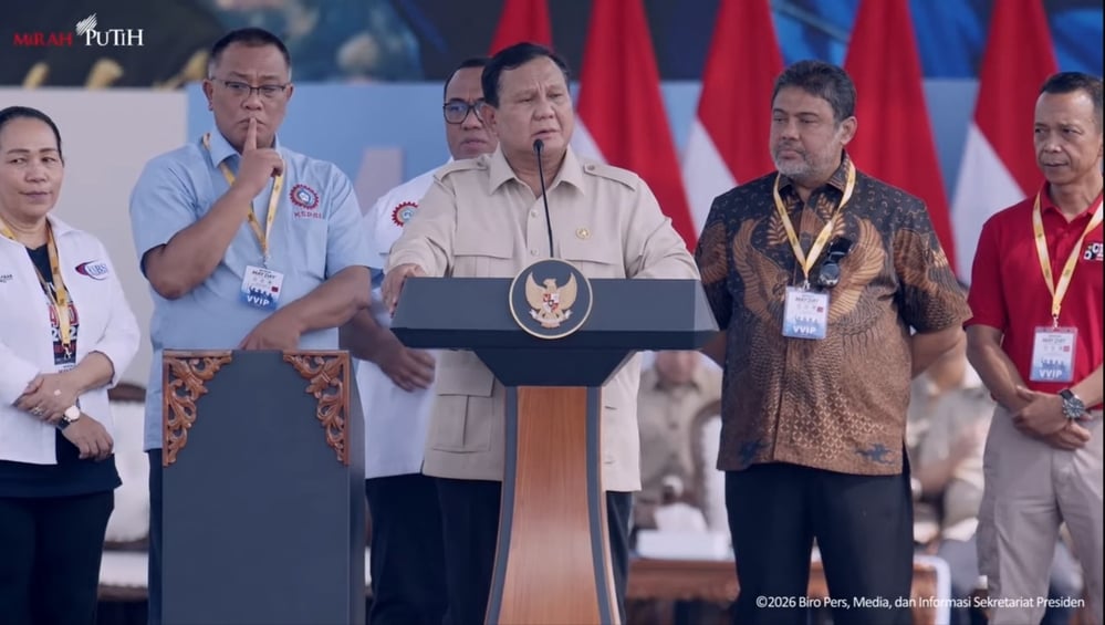 Di Hadapan Ribuan Buruh, Prabowo: Saya Tidak Rela Pejabat Bekerja Sama dengan Pengusaha Brengsek