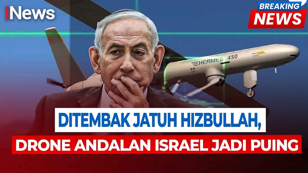 Detik-Detik Drone Andalan Israel Hermes 450 Ditembak Jatuh Hizbullah