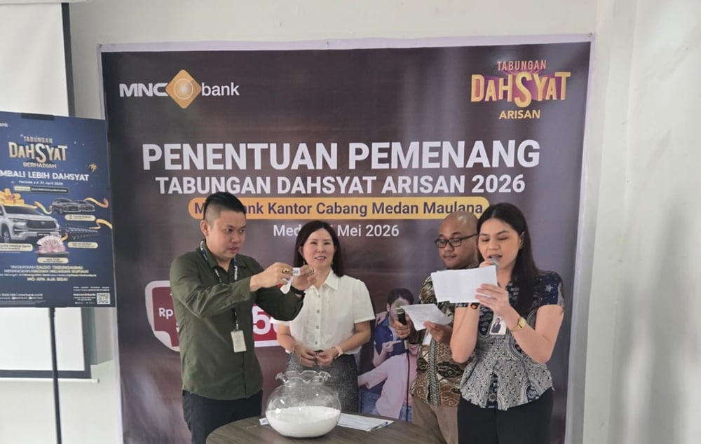 MNC Bank Kantor Cabang (KC) Medan Maulana kembali menggelar pengundian program Tabungan Dahsyat Arisan