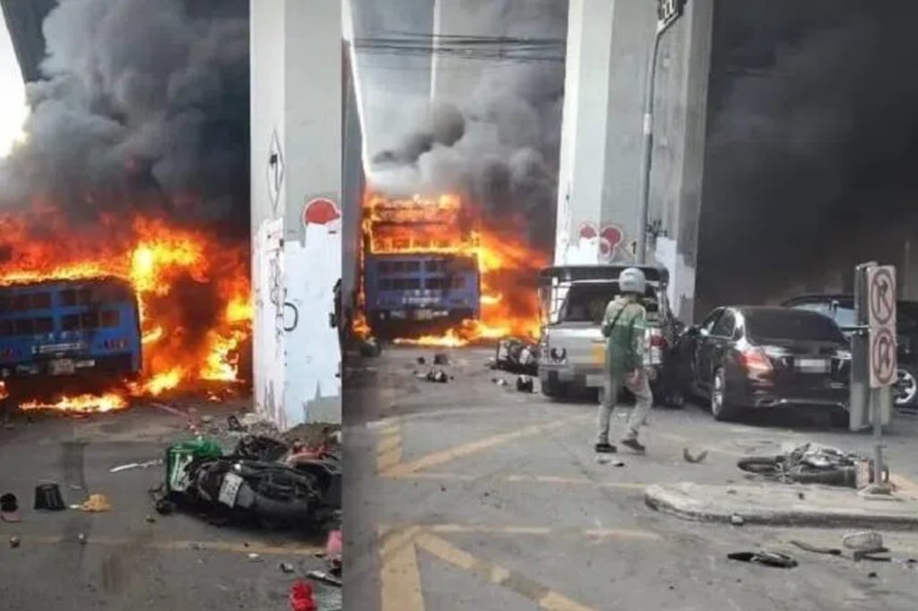Bus Terbakar usai Ditabrak Kereta di Thailand, 8 Orang Tewas 25 Luka-Luka