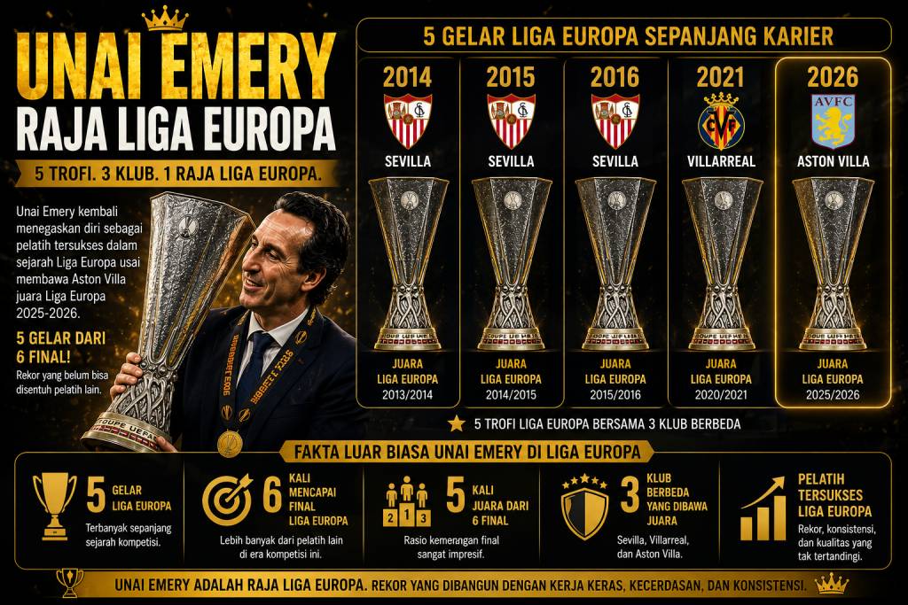 Unai Emery Ukir Rekor Gila usai Bawa Aston Villa Juara Liga Europa 2025-2026