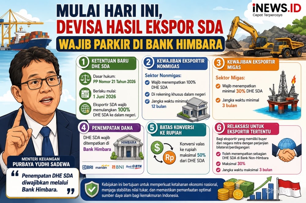 Mulai Hari Ini, Eksportir Wajib Parkir 100% DHE SDA di Dalam Negeri