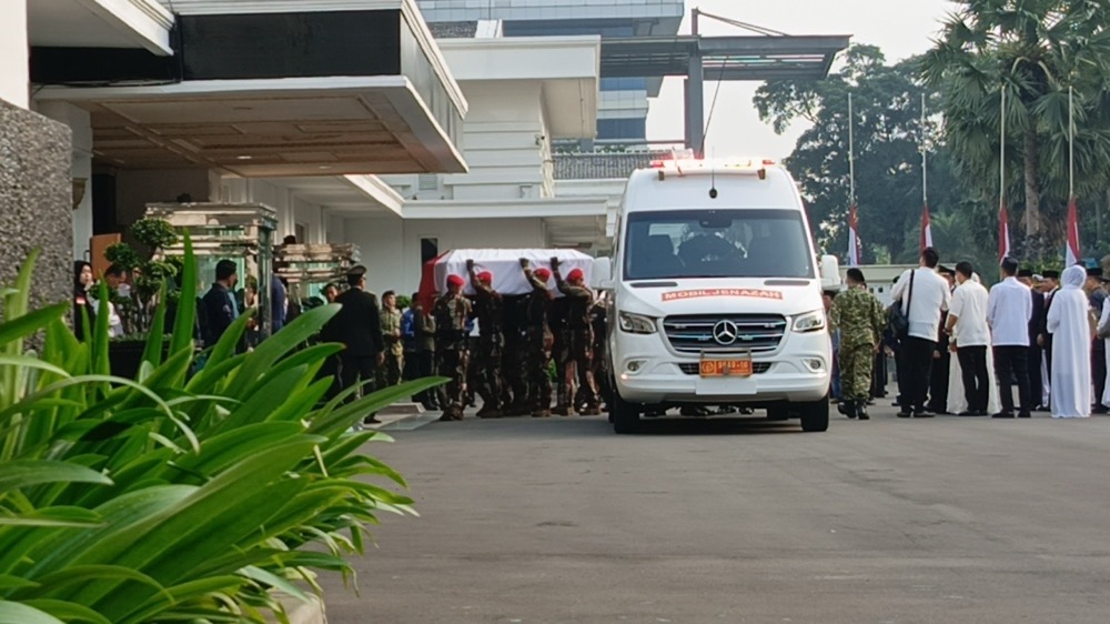 Jenazah Ryamizard Ryacudu Tiba di Kemhan untuk Disemayamkan