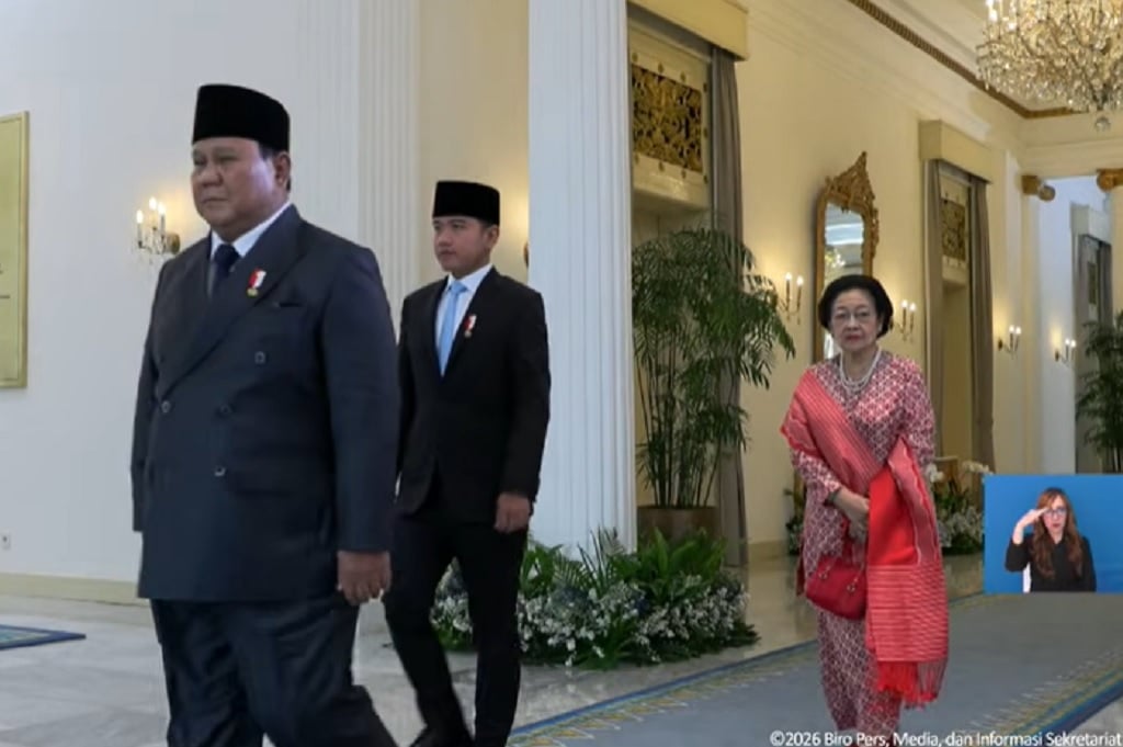 Momen Gibran dan Megawati Dampingi Prabowo di Upacara Hari Lahir Pancasila