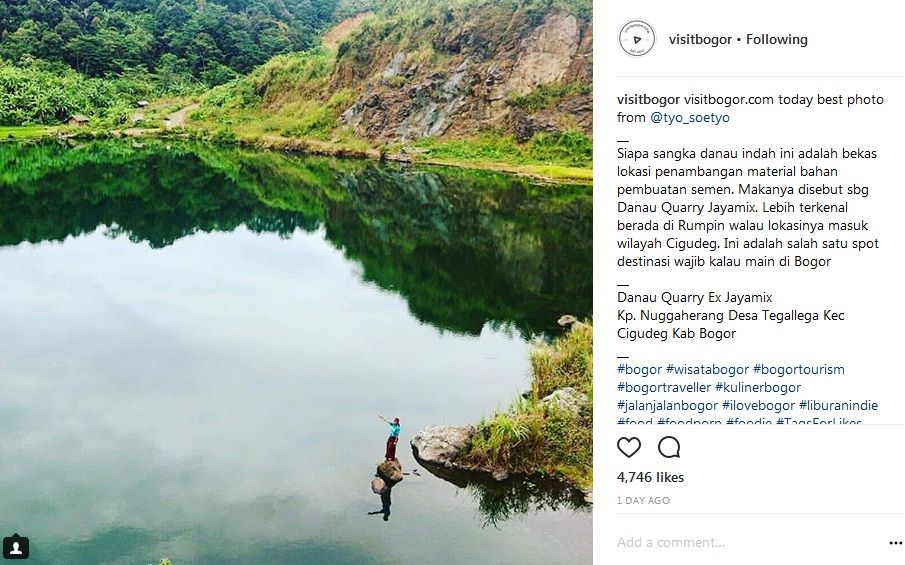 Danau Quarry Objek Wisata Hits Di Bogor Bekas Penambangan Pasir