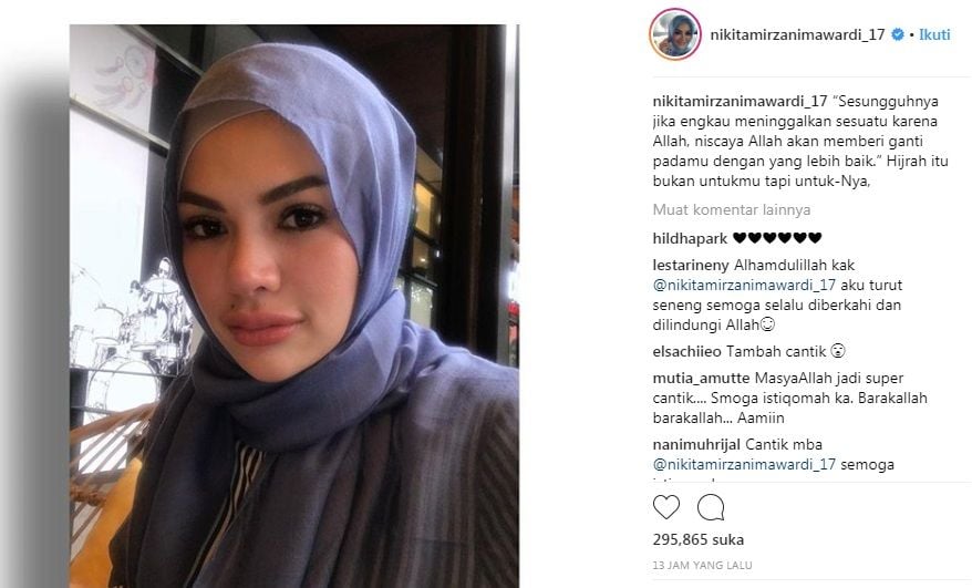 Mantap Berhijab  Nikita Mirzani Hijrah Itu untuk Allah 