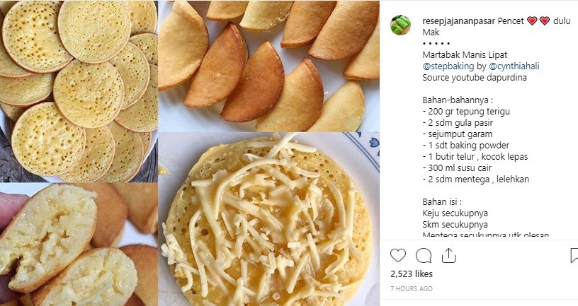 Inspirasi Camilan Enak Yuk Bikin Martabak Manis Lipat Isi Keju