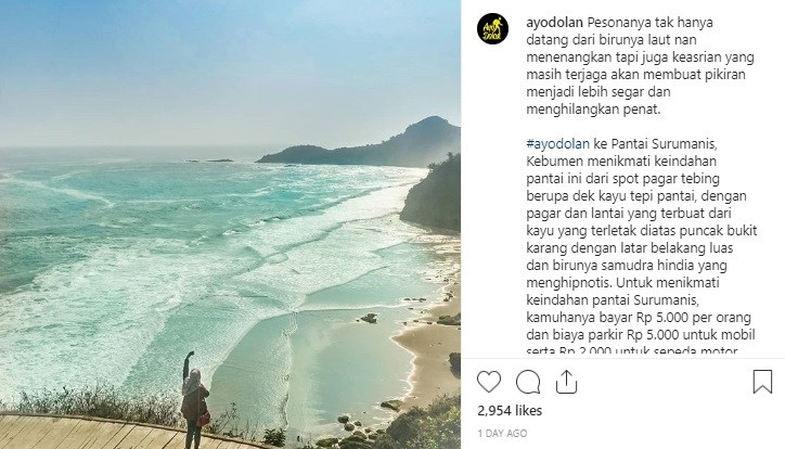 Objek Wisata Kebumen, Asyiknya Ke Pantai Surumanis Yang Terlihat Instagramable