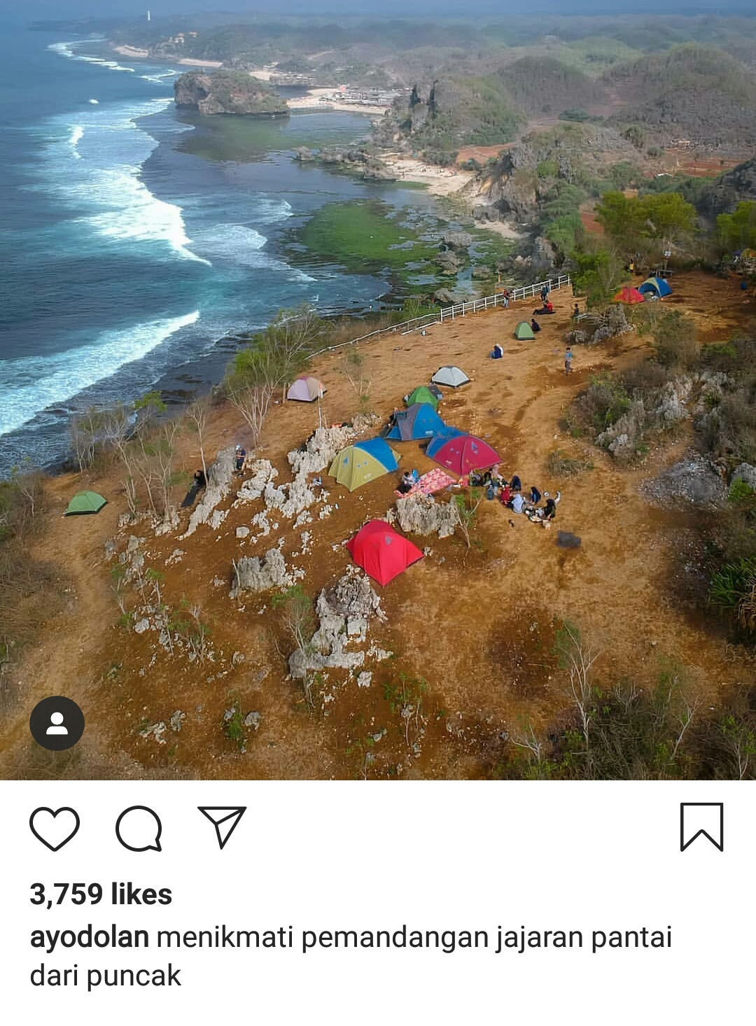 Menikmati Keindahan Pantai Ngrumput dari Puncak Kosakora Yogyakarta