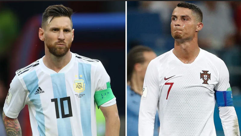 Messi Ronaldo Kapten Timnas Argentina Lionel Messi (kiri), dan kapten Timnas Portugal Cristiano Ronaldo (kanan) dianggap sebagai dua pesepak bola terhebat di era modern. (Foto-foto: 90min.com)