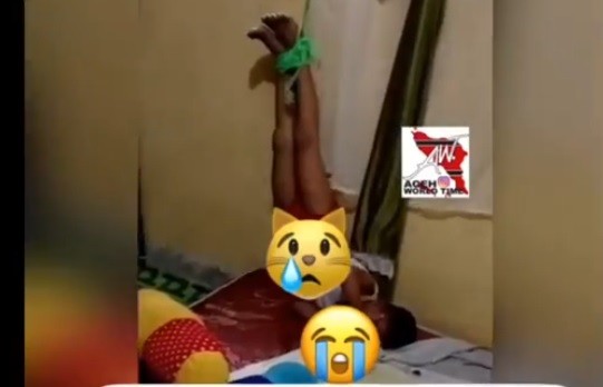 23 Anak Digantung Video anak digantung dan diikat di tempat tidur di Banda Aceh. (Foto: iNews/Taufan Mustofa)