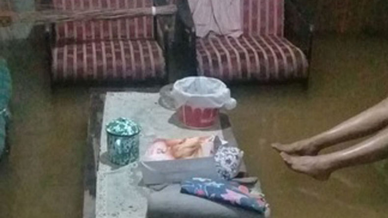 Banjir DKI Hujan lebat yang mengguyur Jakarta, Minggu (23/2/2020) dini hari menyebabkan genangan air di sejumlah lokasi. (Foto: TMC Polda Metro Jaya).