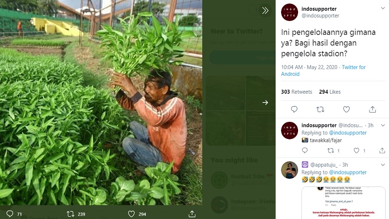 Stadion Mattoangin Jadi Kebun Sayur Stadion Mattoangin jadi kebun sayur sejak Liga 1 2020 ditangguhkan karena virus corona (foto: Tawakkal/fajar)