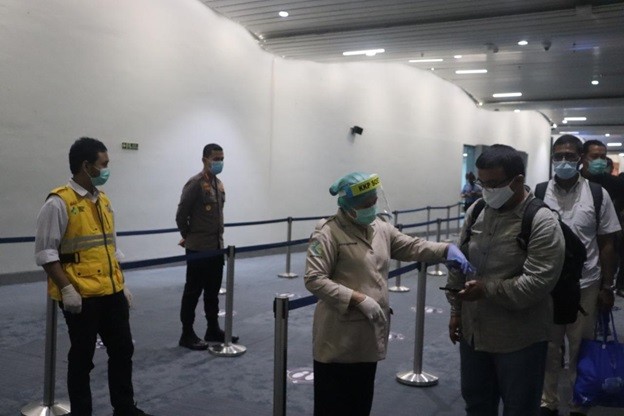 Posko Banda Soetta 2 Ist Posko pemeriksaan untuk penumpang tujuan Jabodetabek yang baru tiba di Bandara Soekarno-Hatta, Selasa (26/5/2020). (Foto: ist)