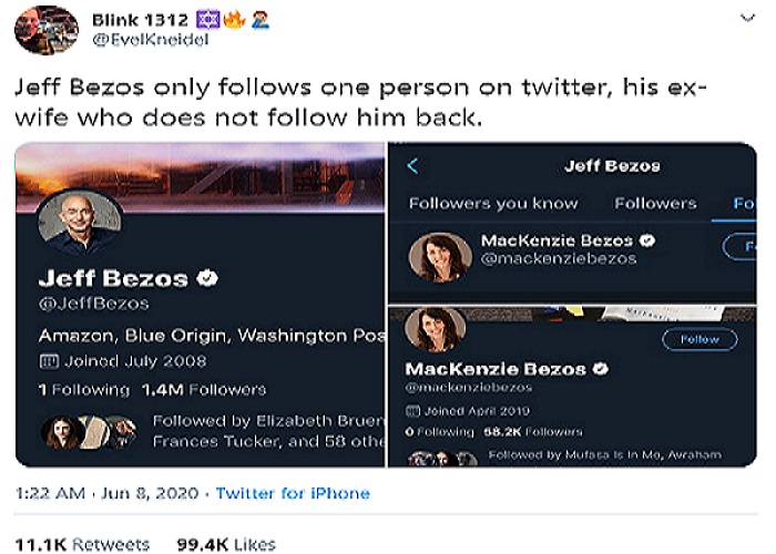 Jeff Bezos 2 Jeff Bezos tidak di-follow balik oleh akun twitter mantan istrinya, MacKenzie