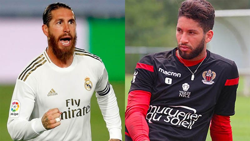 Ramos Hossen Sergio Ramos (kiri) mirip dengan Mouez Hassen. (Foto: Marca/Nice)