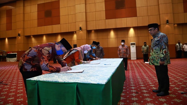 Nyayu Khodijah Kemenag Pelantikan Nyayu Khodijah oleh Menag, Kamis (23/7/2020). (Foto: Kemenag).