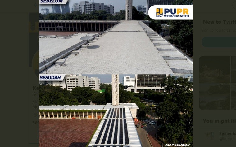 Istiqlal Bersolek 3 Twit Pupr Masjid Istiqlal setelah renovasi. (Foto: Twitter Kementerian PUPR)