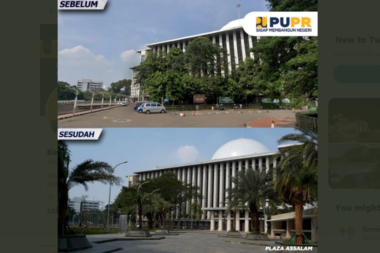 Istiqlal Bersolek 4 Twit Pupr Masjid Istiqlal setelah renovasi. (Foto: Twitter Kementerian PUPR)