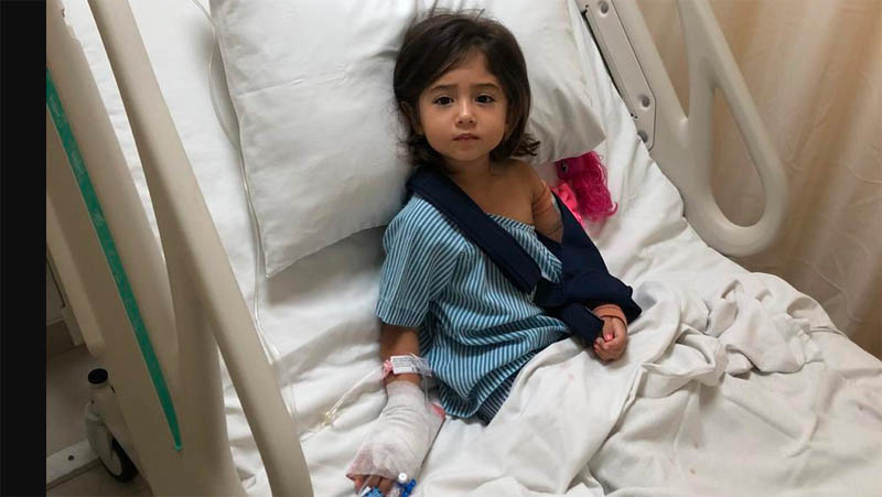 Putri Spasp Putri Ilija Spasojevic mengalami patah tangan karena terjatuh. (Foto: IST)