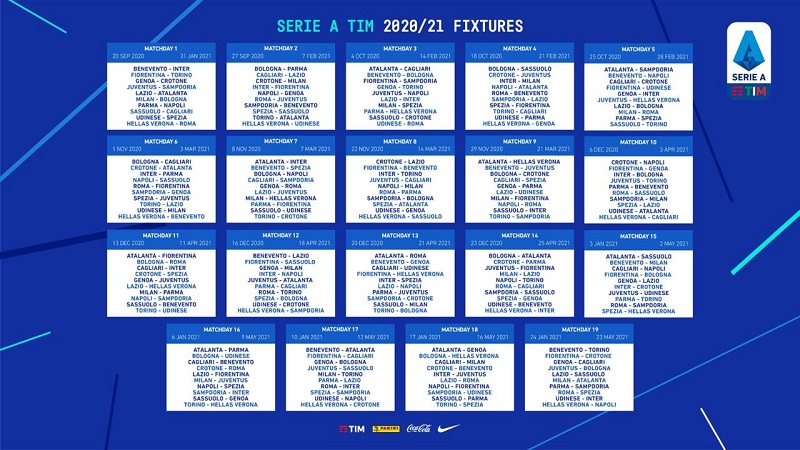 Jadwal Lengkap Liga Italia 2020/2021, Derbi Milan Tersaji ...