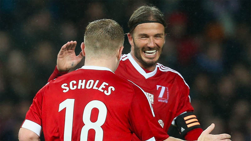 David Beckham (kanan) merasakan satu tim dengan Paul Scholes di Manchester United. (Foto: Sky Sports)