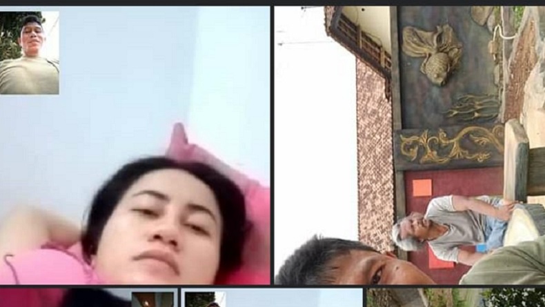 foto oknum pekon yang viral Tangkapan layar foto oknum kepala pekon bernama Joko Suriyono saat video call dengan seoran perempuan yang tampil setenmgah bugil. (Foto: iNews/Indra Siregar)