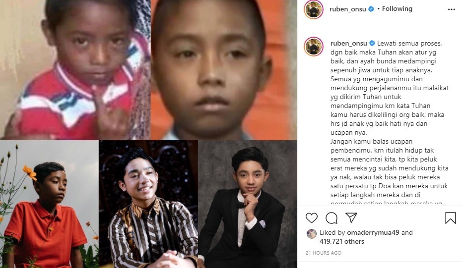 Ruben Onsu Unggah Foto Betrand Peto Sebelum Tenar, Netizen: Sekarang Tambah Ganteng