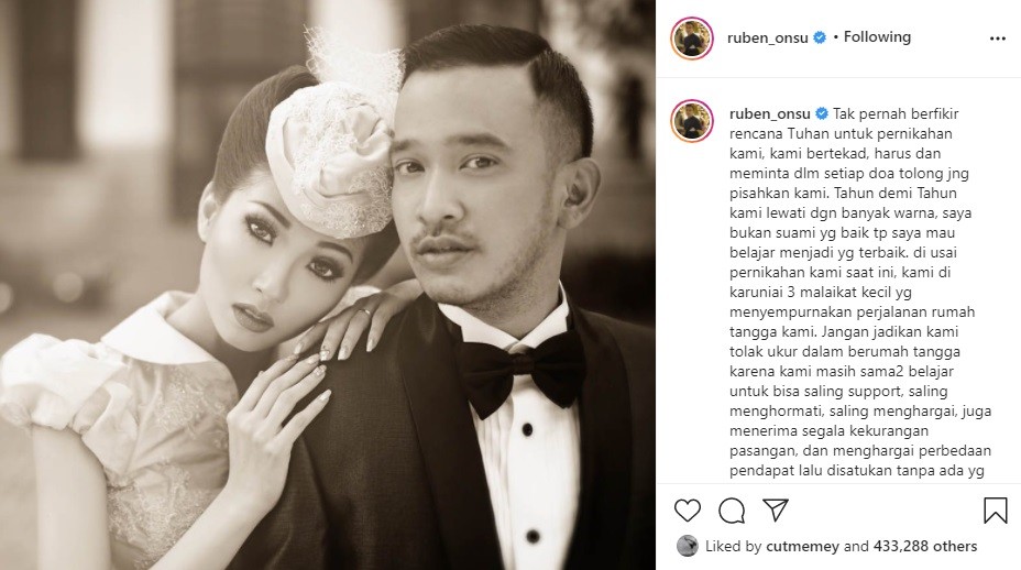 Ruben Onsu dan Sarwendah 7 Tahun Menikah: Saya Bukan Suami yang Baik