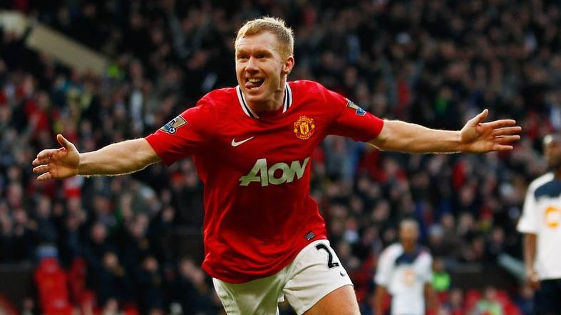 Paul Scholes saat masih membela Manchester United. (Foto: Shoot)