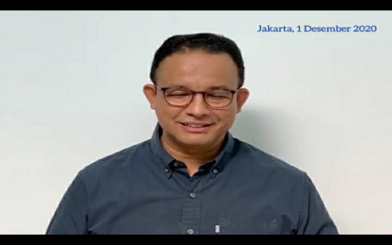 Covid-19 Gubernur DKI Jakarta Anies Baswedan melalui video mengumumkan dirinya positif Covid-19. (Foto: Inews.id)