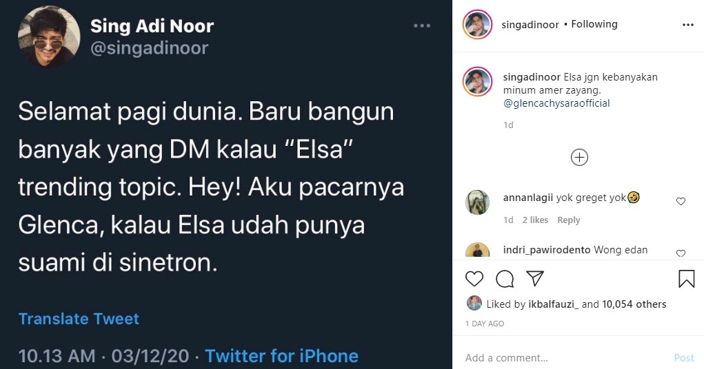 Medsos Adi Sastro Digeruduk Netizen Usai Elsa Ikatan Cinta Trending Topic Aku Pacarnya Glenca