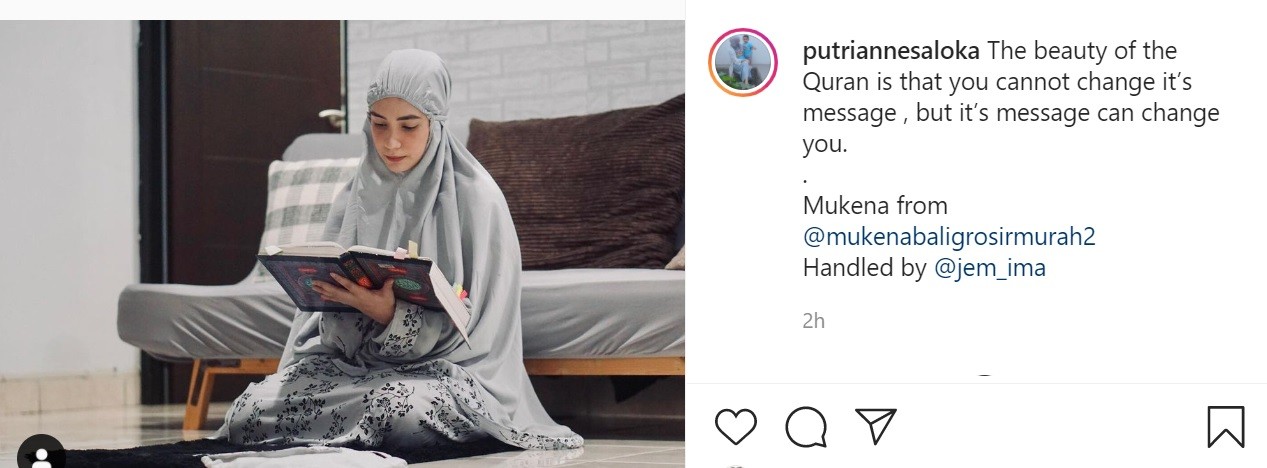 Cantiknya Putri Anne Istri Arya Saloka Baca Alquran, Netizen: Masyaalloh Istri Sholehah
