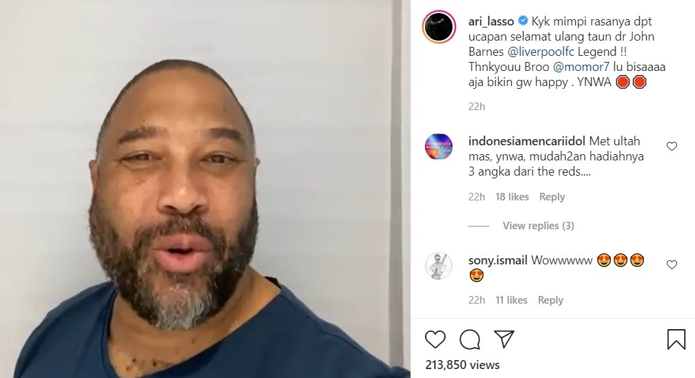 Ari Lasso Dapat Ucapan