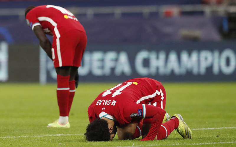 Mohamed Salah Liverpool menghajar RB Leipzig 2-0 pada leg kdua 16 besar Liga Champions, Kamis (11/3/2021), dini hari WIB. The Reds berhak melaju ke perempat final. (Foto: Reuters)