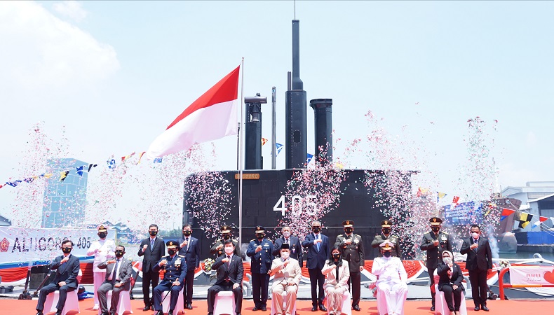 Kapal selam Alugoro-4051 Kapal selam jenis Diesel Electric karya anak bangsa yang diserahkan PT PAL kepada Kementerian Pertahanan Republik Indonesia, Rabu (17/3/2021). (Foto/Ist)