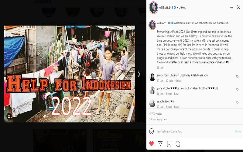 Wilhelm Ott Wilhelm Ott berencana memerangi kemiskinan Indonesia (Foto: Instagram)