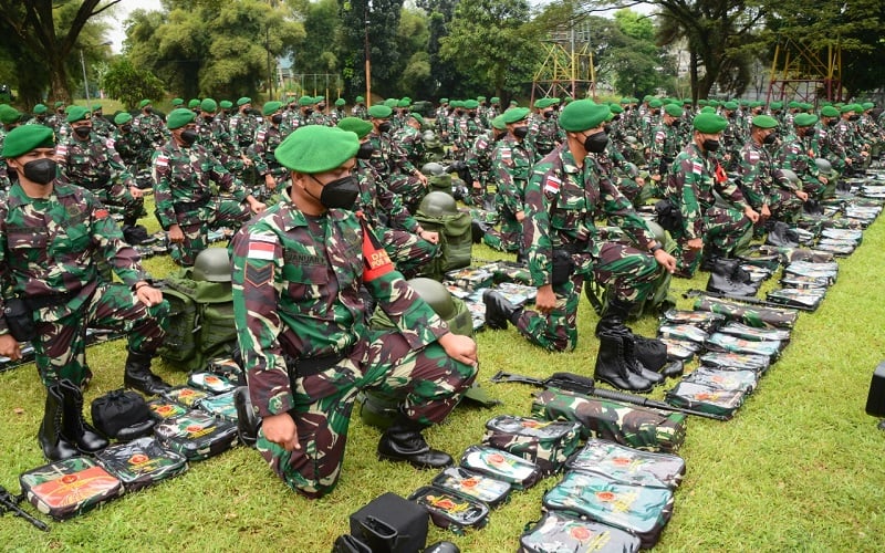 Prajurit Yonif 315/Garuda berjuluk Pasukan Setan telah siap diberangkatkan untuk melaksanakan tugas di daerah rawan Papua. (Foto: Pendam Siliwangi)